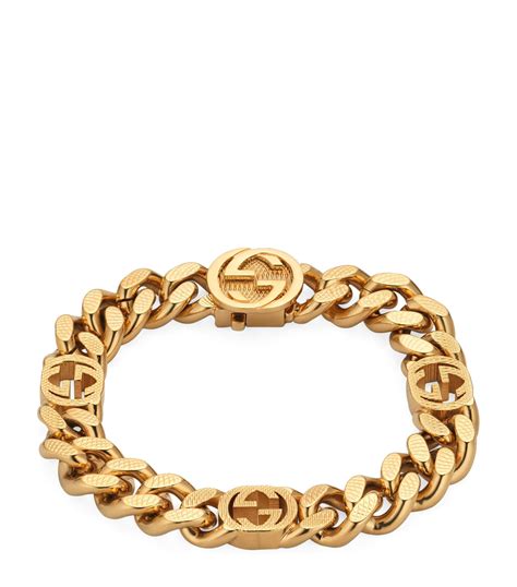 gucci bracelet vintage gold charm|gucci interlocking bracelet.